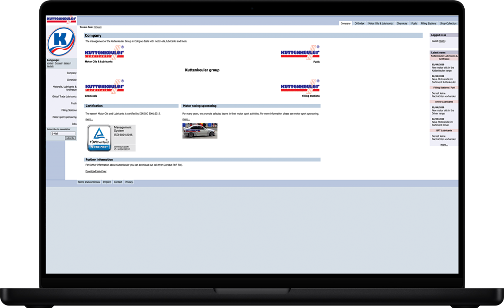 Alte Webseite von kuttenkeuler.de