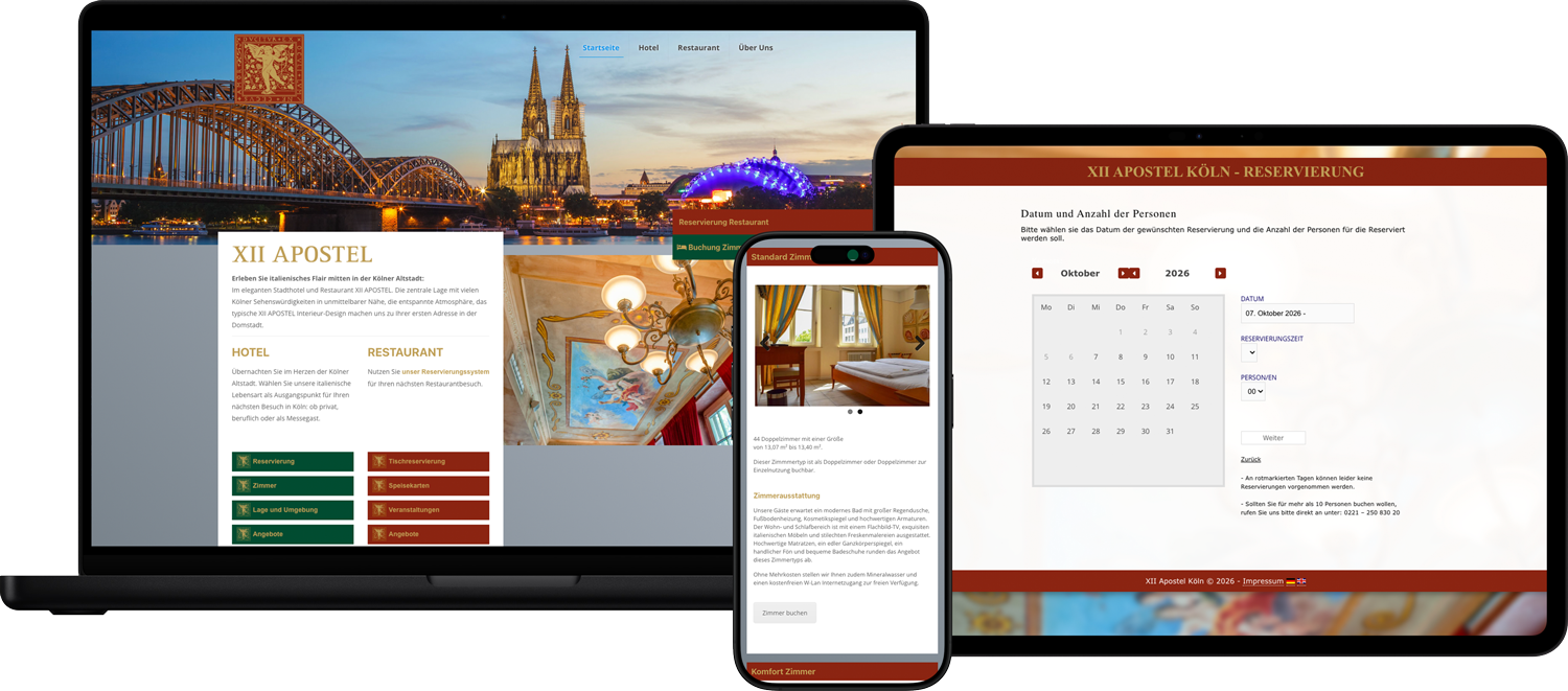 Webseite vom xii Apostel in Köln