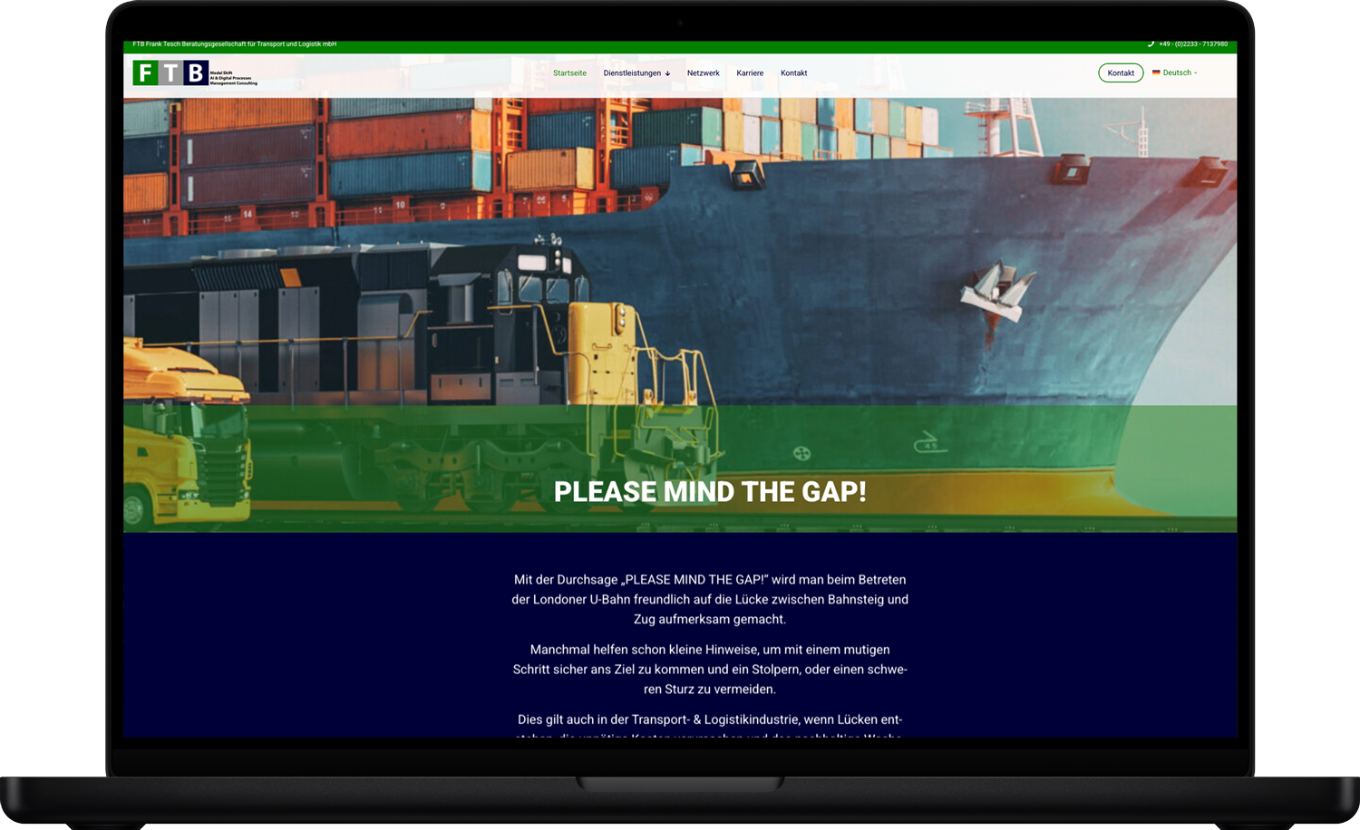 Neue Webseite von FTP Consulting für den Before and After Vergleich