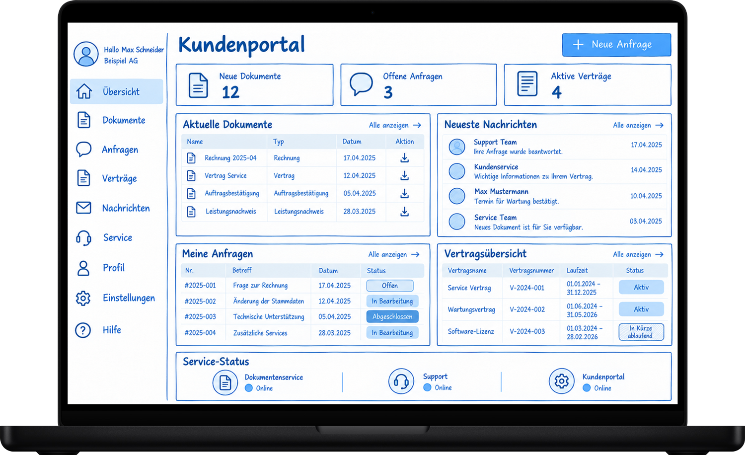 Beispiel Kundenportal