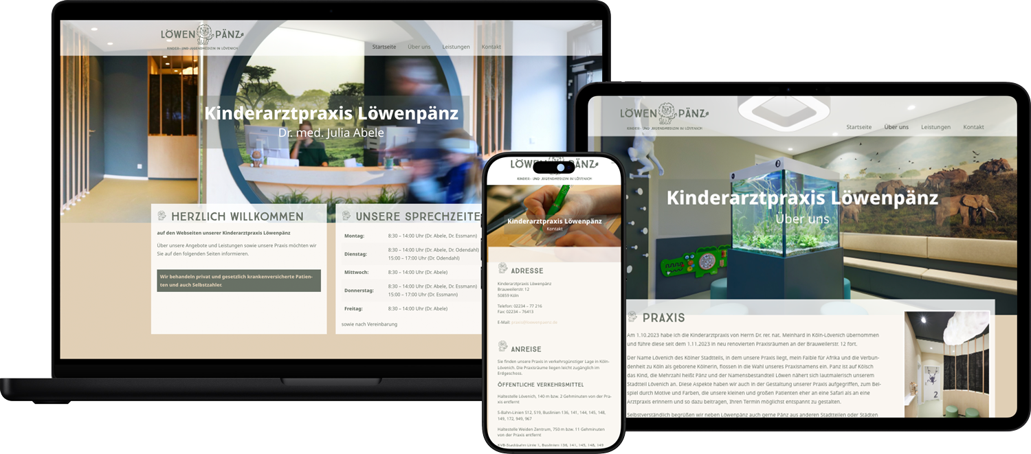 loewenpaenz-all-devices Löwenpänz - Webdesign - Desktop, Smartphone und Tablet Webseiten Beispiele