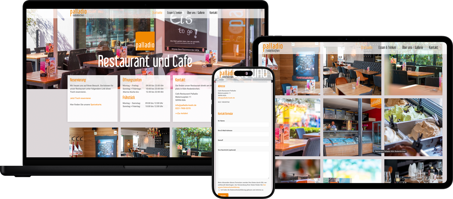 referenz-palladio Webseite vom Kölner Cafe und Restaurant Palladio